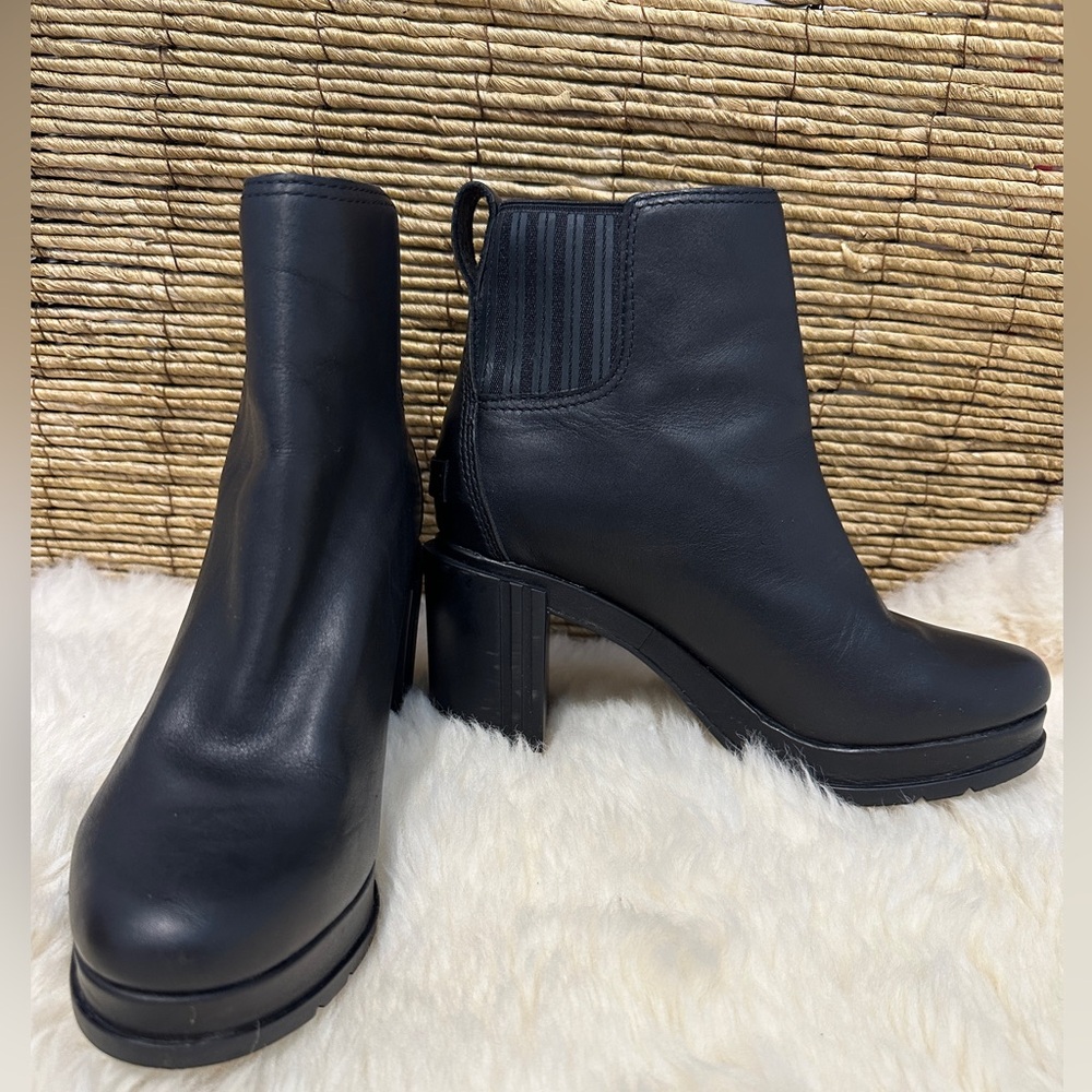 Sorel Blake Chelsea Women's Waterproof Leather Heel Boots In Black Size 7